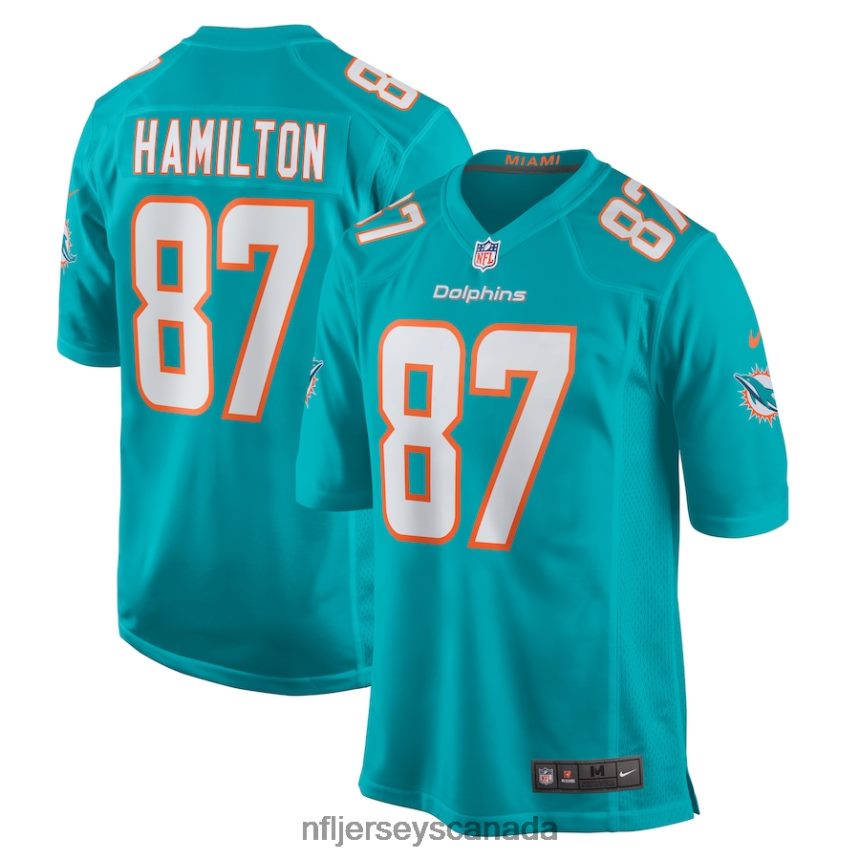 Men Miami Dolphins DaeSean Hamilton Nike Aqua Home Game Player Jersey Clothing NFL TBXFR65650