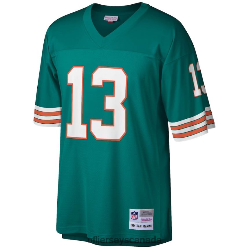Men Miami Dolphins Dan Marino Mitchell  Ness Aqua 1984 Legacy Replica Jersey Clothing NFL TBXFR61571