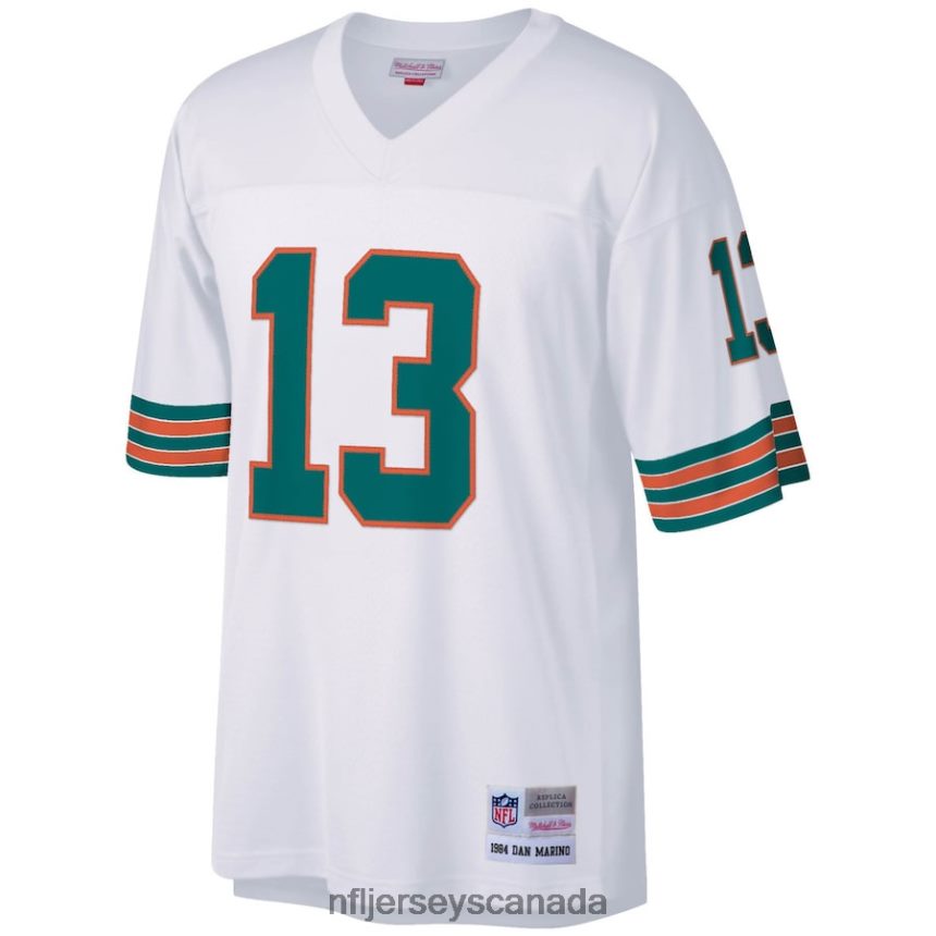 Men Miami Dolphins Dan Marino Mitchell  Ness White 1984 Legacy Replica Jersey Clothing NFL TBXFR62264