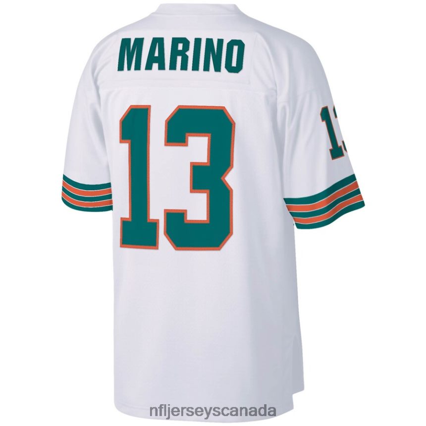 Men Miami Dolphins Dan Marino Mitchell  Ness White 1984 Legacy Replica Jersey Clothing NFL TBXFR62264