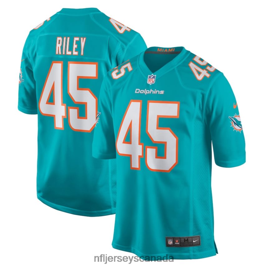 Men Miami Dolphins Duke Riley Nike Aqua Game Jersey Clothing NFL TBXFR66381