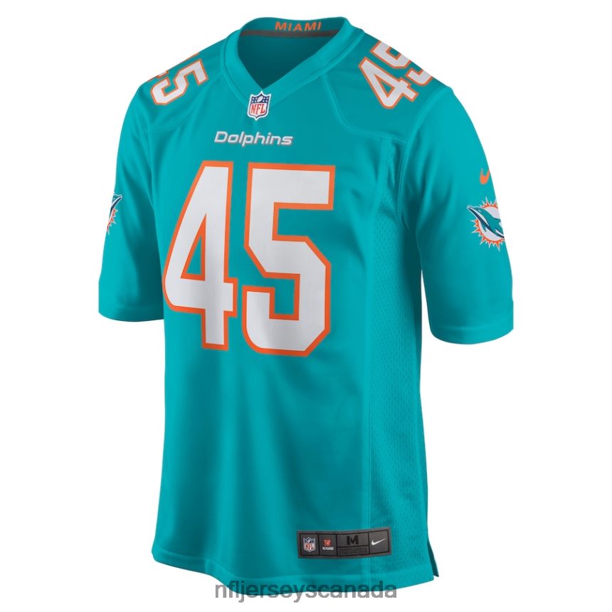 Men Miami Dolphins Duke Riley Nike Aqua Game Jersey Clothing NFL TBXFR66381
