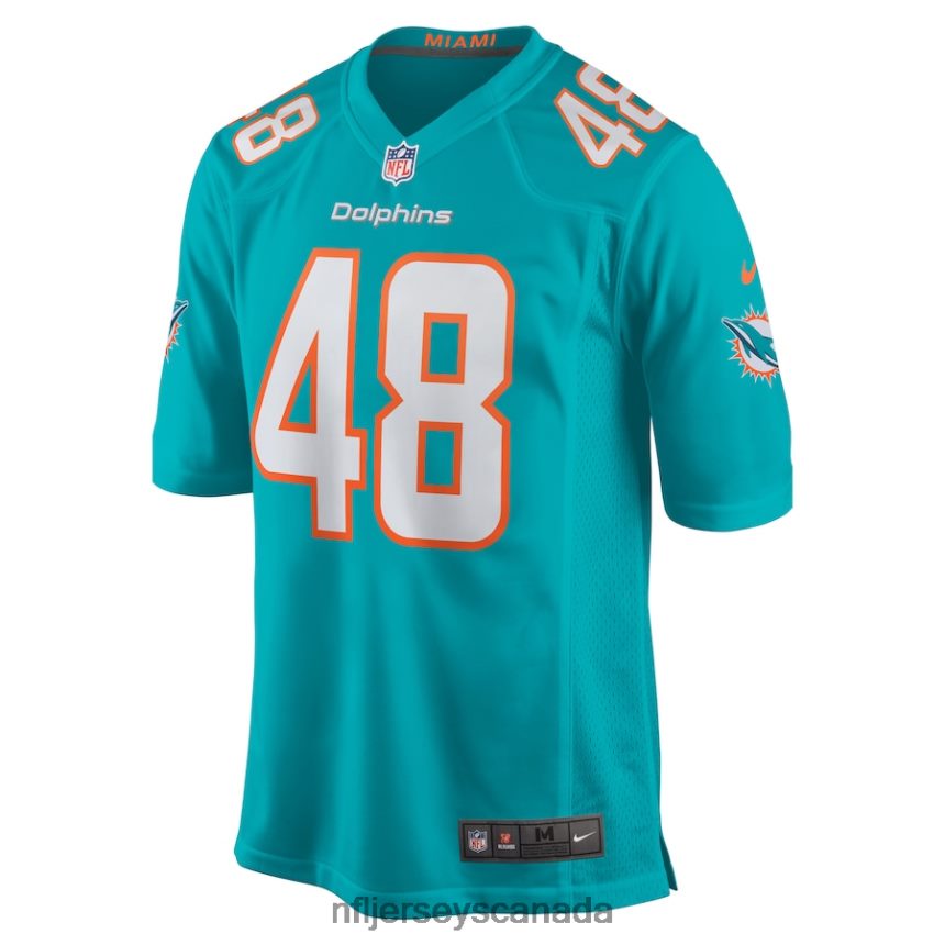 Men Miami Dolphins Jake Bargas Nike Aqua Home Game Player Jersey Clothing NFL TBXFR65893