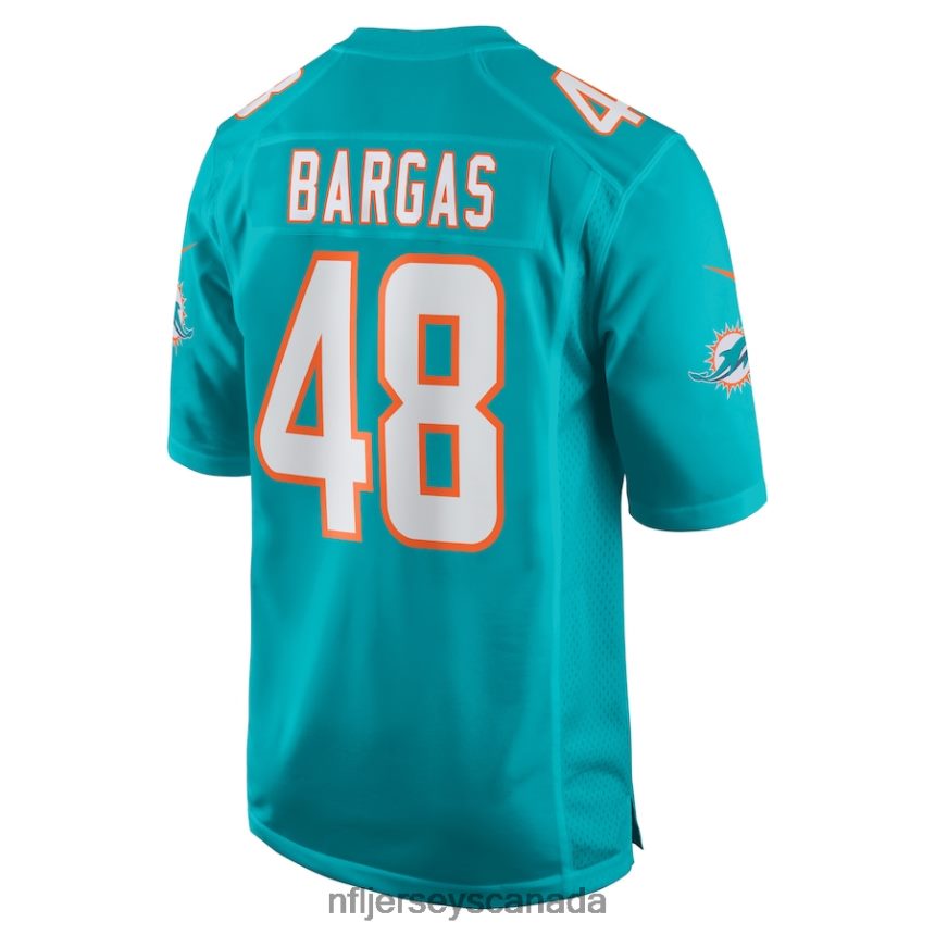 Men Miami Dolphins Jake Bargas Nike Aqua Home Game Player Jersey Clothing NFL TBXFR65893