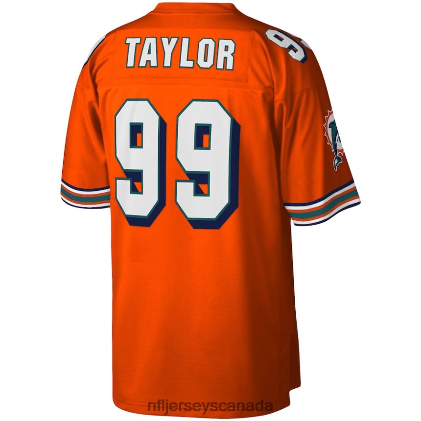 Men Miami Dolphins Jason Taylor Mitchell  Ness Orange 2004 Legacy Replica Jersey Clothing NFL TBXFR6318