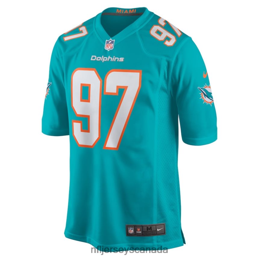 Men Miami Dolphins Jaylen Twyman Nike Aqua Home Game Player Jersey Clothing NFL TBXFR65776