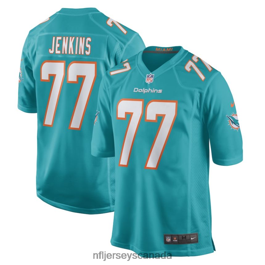 Men Miami Dolphins John Jenkins Nike Aqua Game Player Jersey Clothing NFL TBXFR66147