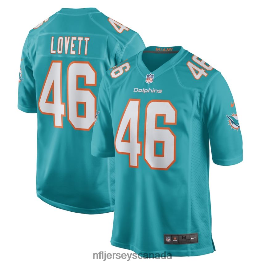 Men Miami Dolphins John Lovett Nike Aqua Game Player Jersey Clothing NFL TBXFR66898