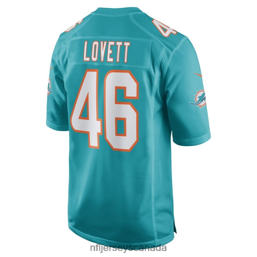 Men Miami Dolphins John Lovett Nike Aqua Game Player Jersey Clothing NFL TBXFR66898