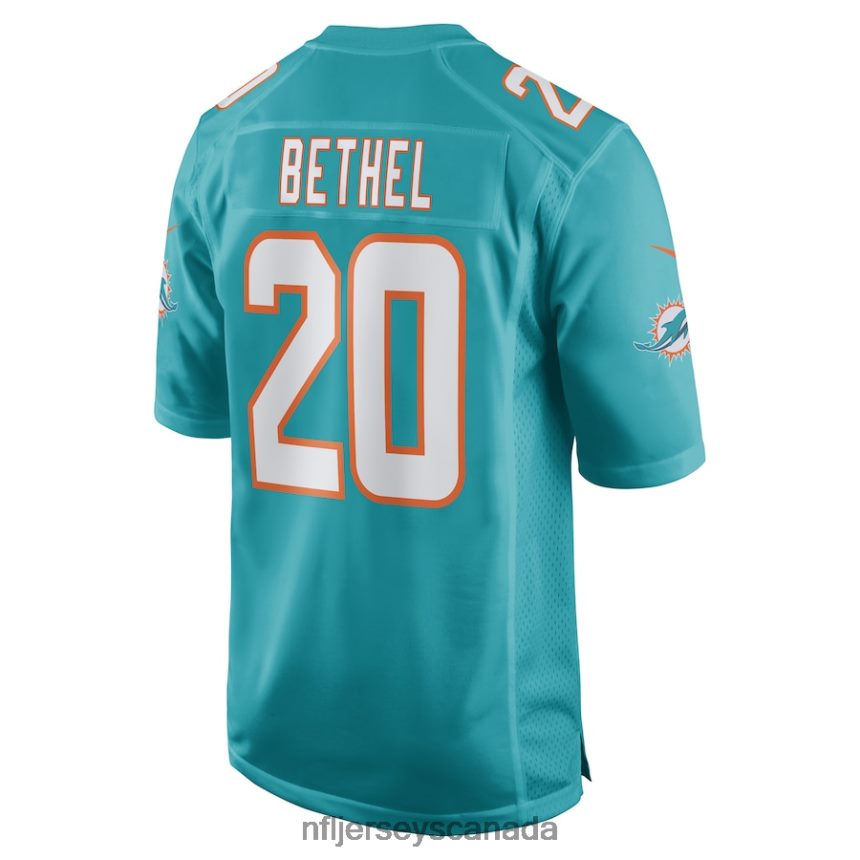 Men Miami Dolphins Justin Bethel Nike Aqua Game Player Jersey Clothing NFL TBXFR66819