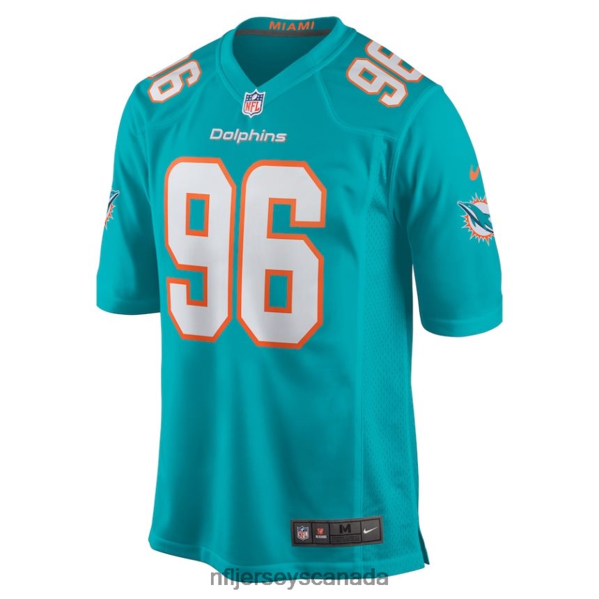 Men Miami Dolphins Justin Zimmer Nike Aqua Home Game Player Jersey Clothing NFL TBXFR64434