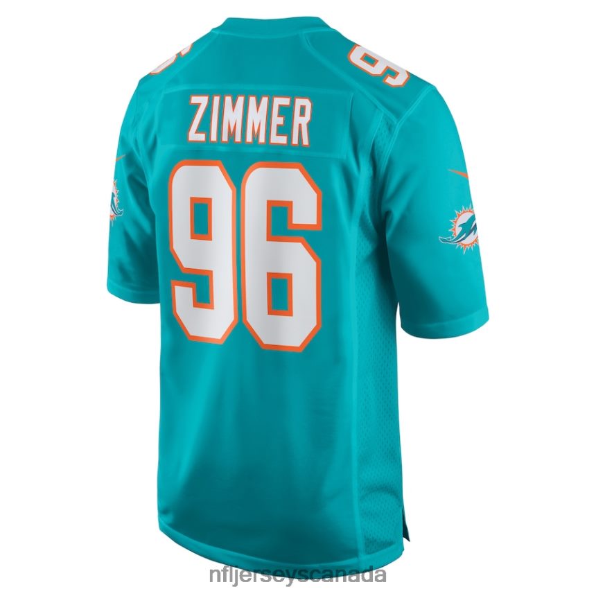 Men Miami Dolphins Justin Zimmer Nike Aqua Home Game Player Jersey Clothing NFL TBXFR64434