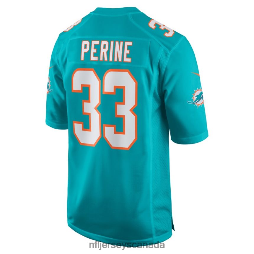 Men Miami Dolphins Lamical Perine Nike Aqua Home Game Player Jersey Clothing NFL TBXFR64435
