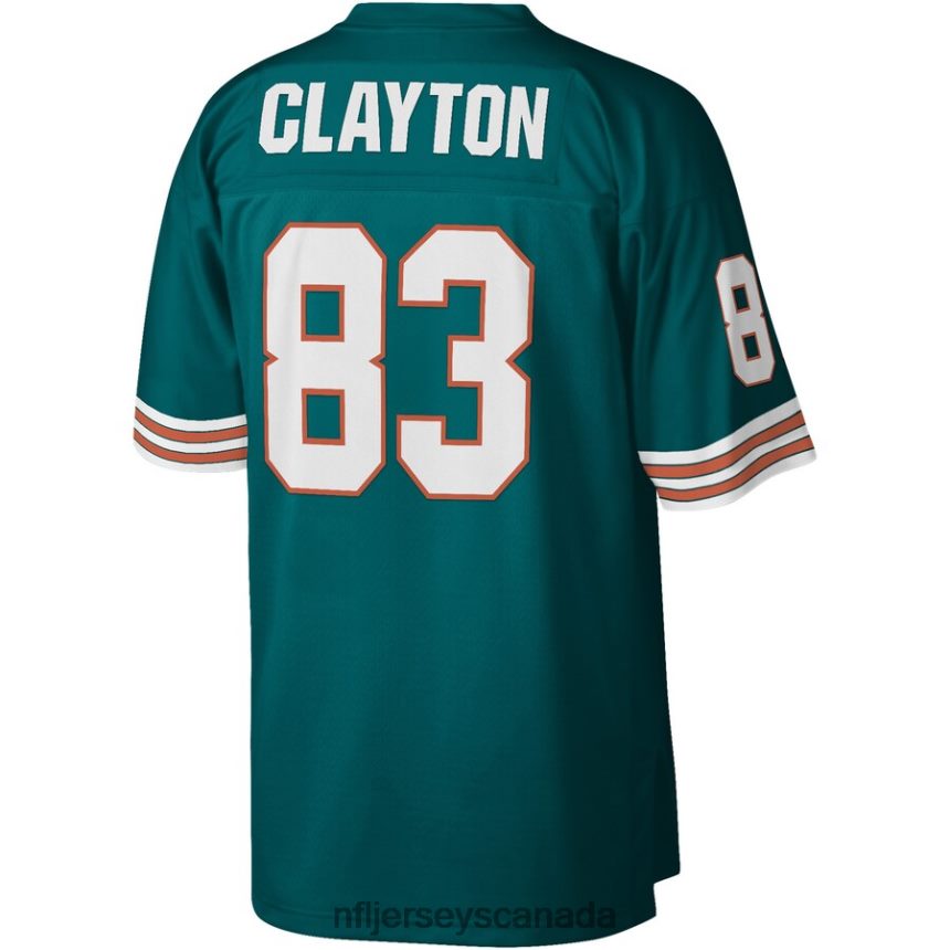 Men Miami Dolphins Mark Clayton Mitchell  Ness Aqua 1984 Legacy Replica Jersey Clothing NFL TBXFR63941