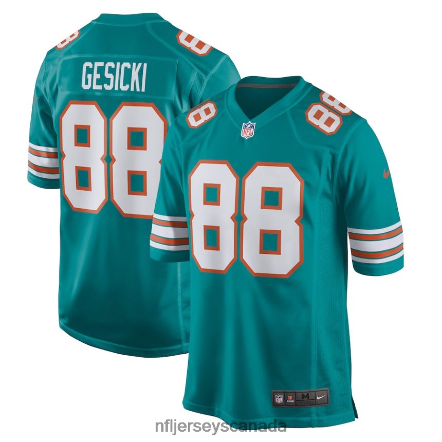 Men Miami Dolphins Mike Gesicki Nike Aqua Alternate Game Jersey Clothing NFL TBXFR6433