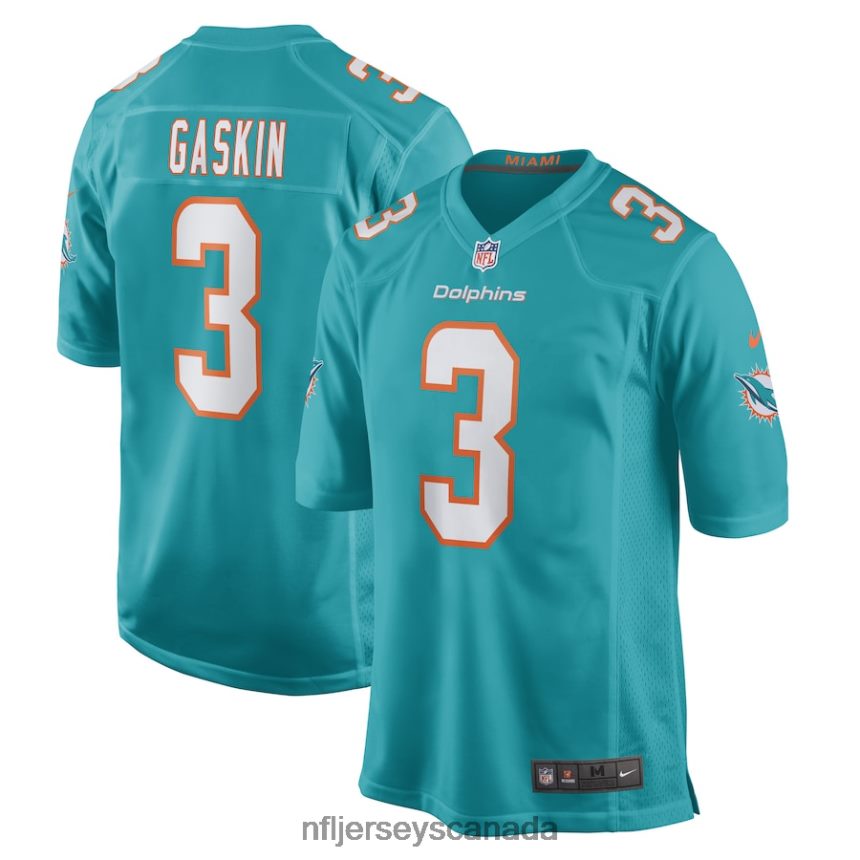 Men Miami Dolphins Myles Gaskin Nike Aqua Game Player Jersey Clothing NFL TBXFR63646