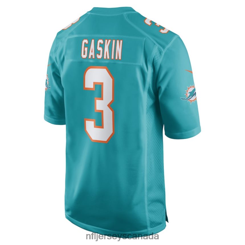 Men Miami Dolphins Myles Gaskin Nike Aqua Game Player Jersey Clothing NFL TBXFR63646