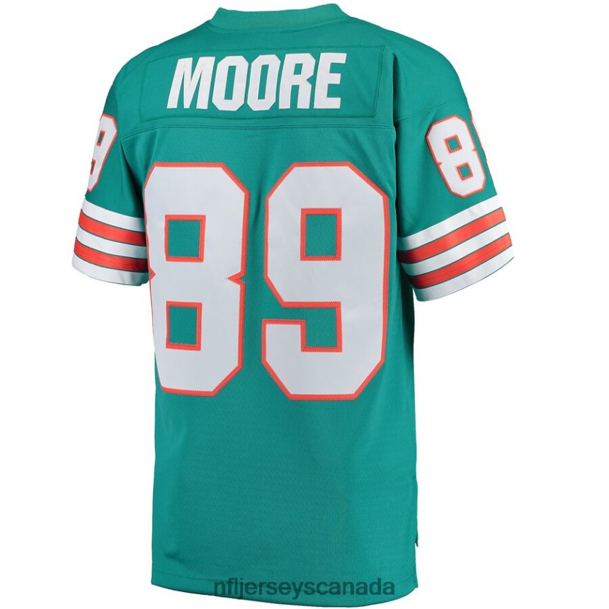 Men Miami Dolphins Nat Moore Mitchell  Ness Aqua 1984 Retired Player Legacy Replica Jersey Clothing NFL TBXFR63937