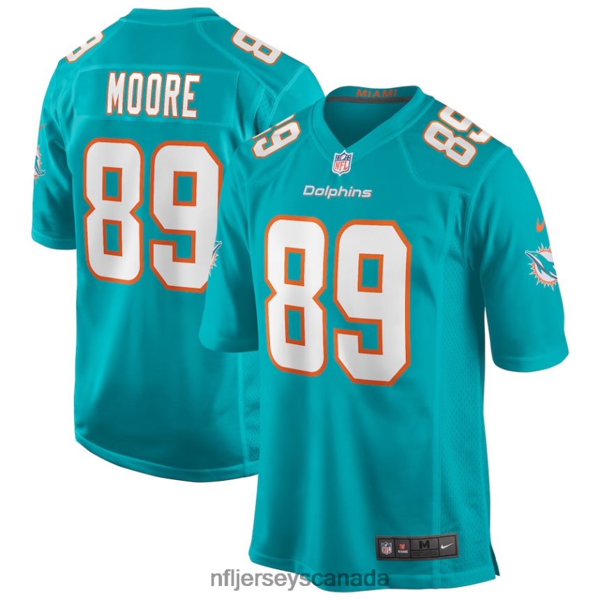 Men Miami Dolphins Nat Moore Nike Aqua Game Retired Player Jersey Clothing NFL TBXFR64351
