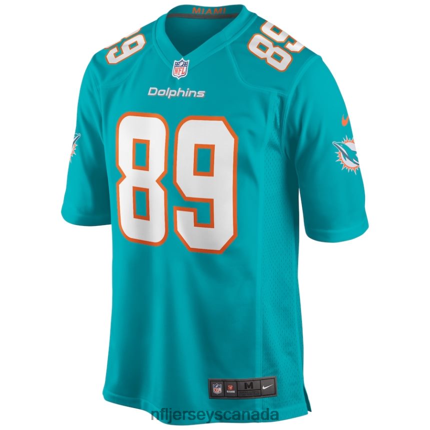 Men Miami Dolphins Nat Moore Nike Aqua Game Retired Player Jersey Clothing NFL TBXFR64351