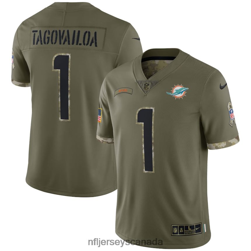 Men Miami Dolphins Nike Olive 2022 Salute To Service Limited Jersey Clothing NFL TBXFR63496