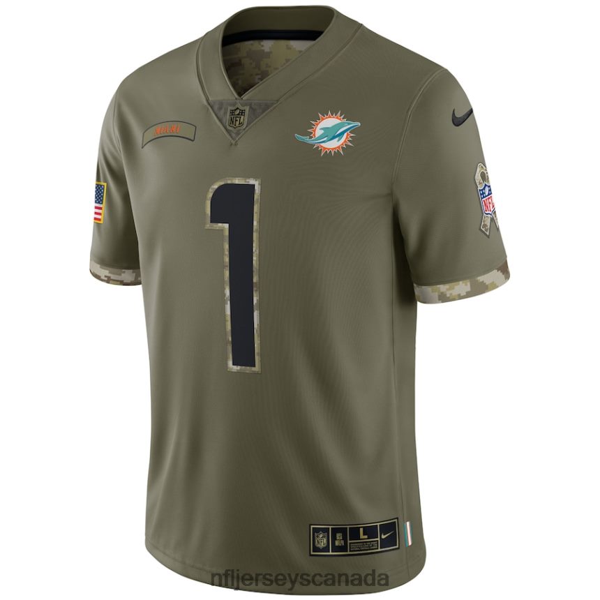 Men Miami Dolphins Nike Olive 2022 Salute To Service Limited Jersey Clothing NFL TBXFR63496
