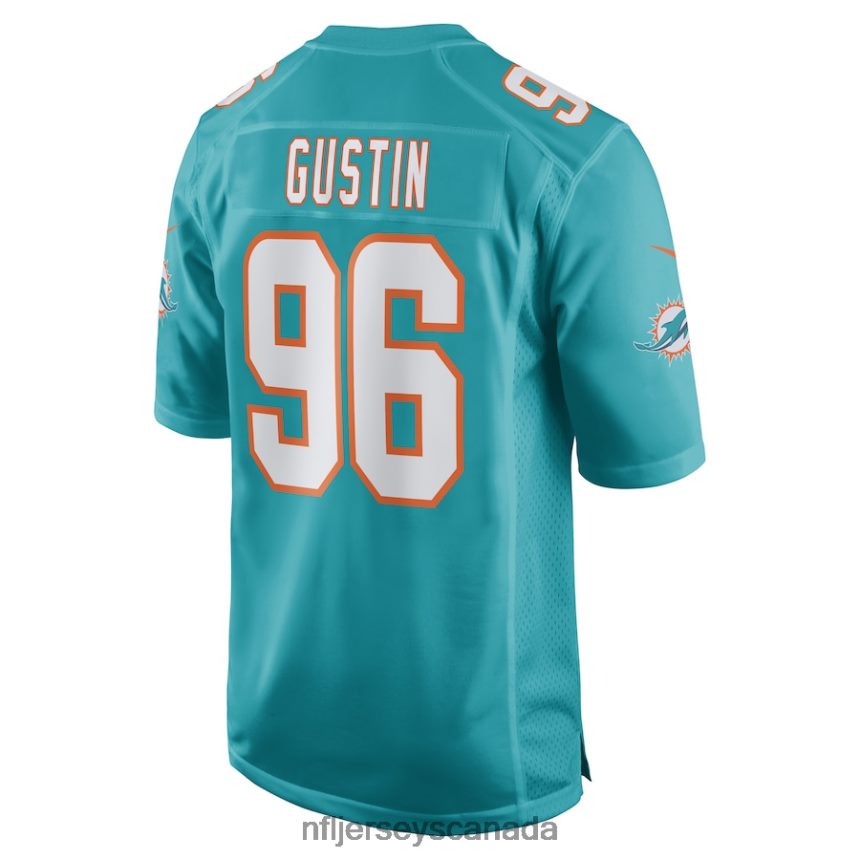 Men Miami Dolphins Porter Gustin Nike Aqua Game Player Jersey Clothing NFL TBXFR67085