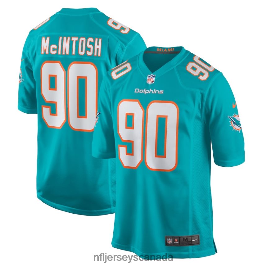 Men Miami Dolphins RJ McIntosh Nike Aqua Home Game Player Jersey Clothing NFL TBXFR65922