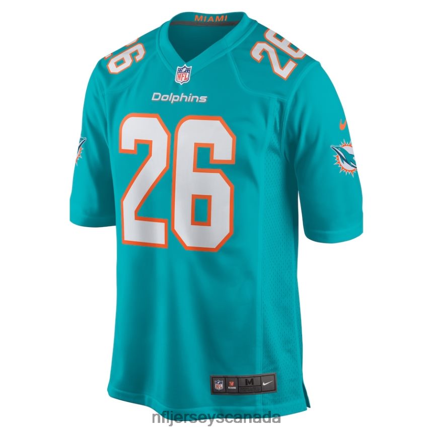 Men Miami Dolphins Salvon Ahmed Nike Aqua Game Jersey Clothing NFL TBXFR65686