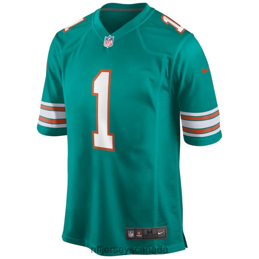 Men Miami Dolphins Tua Tagovailoa Nike Aqua Alternate Game Jersey Clothing NFL TBXFR6436