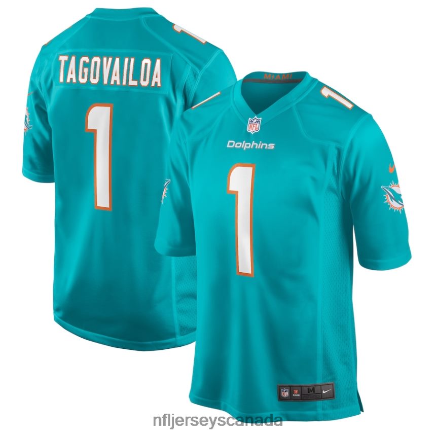 Men Miami Dolphins Tua Tagovailoa Nike Aqua Game Jersey Clothing NFL TBXFR6159