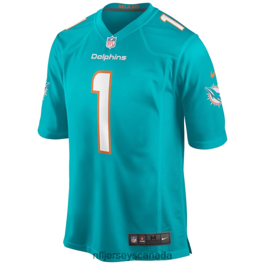 Men Miami Dolphins Tua Tagovailoa Nike Aqua Game Jersey Clothing NFL TBXFR6159