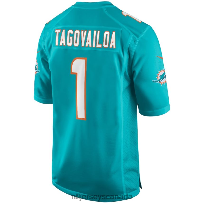 Men Miami Dolphins Tua Tagovailoa Nike Aqua Game Jersey Clothing NFL TBXFR6159