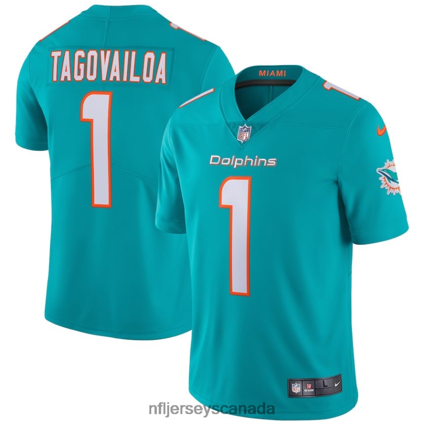 Men Miami Dolphins Tua Tagovailoa Nike Aqua Vapor Limited Jersey Clothing NFL TBXFR61886