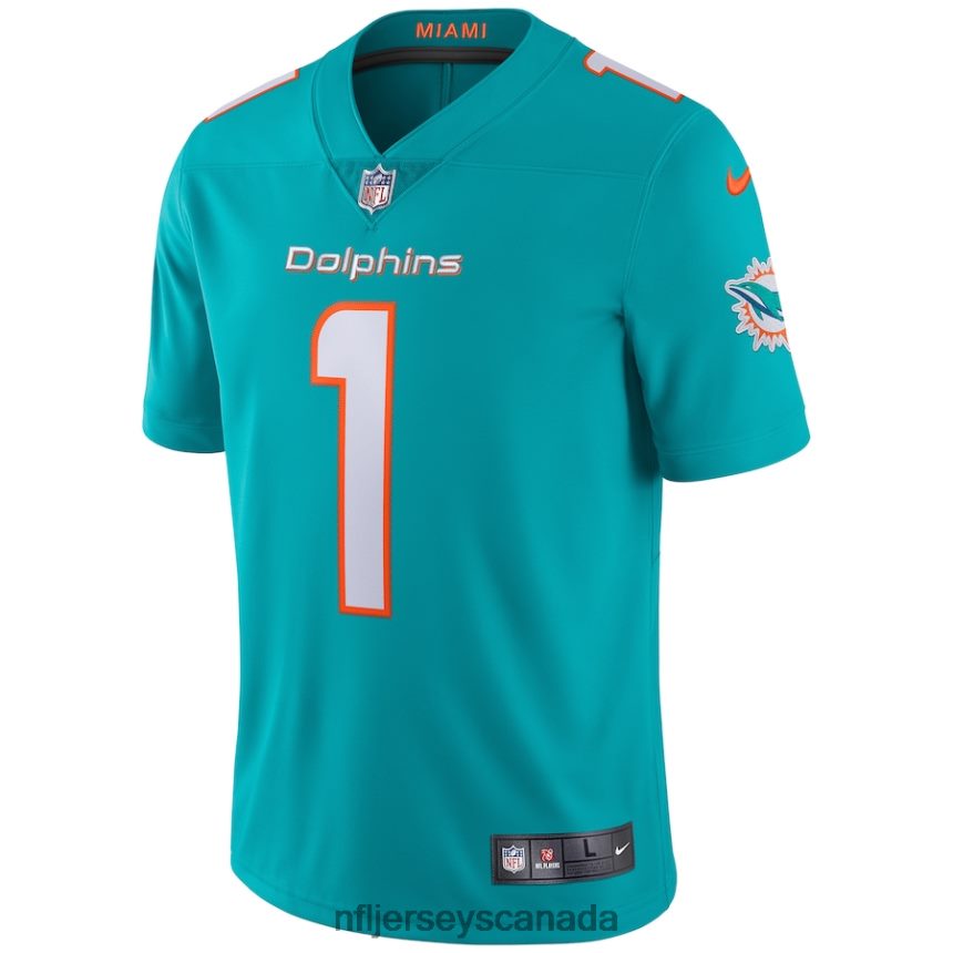 Men Miami Dolphins Tua Tagovailoa Nike Aqua Vapor Limited Jersey Clothing NFL TBXFR61886