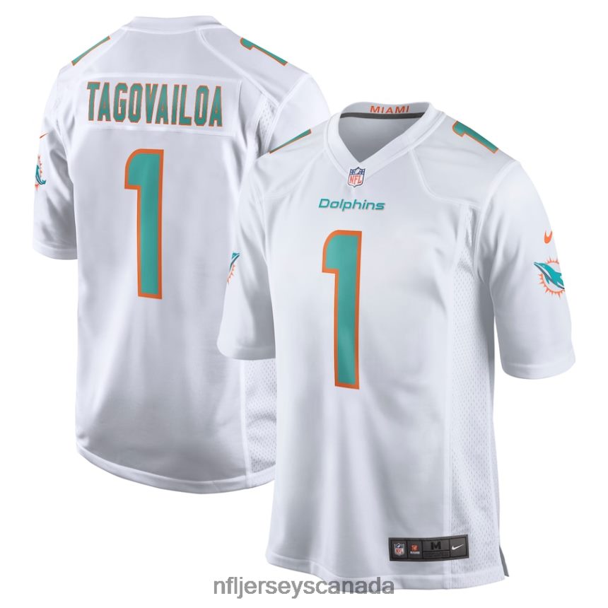 Men Miami Dolphins Tua Tagovailoa Nike White Game Jersey Clothing NFL TBXFR6759