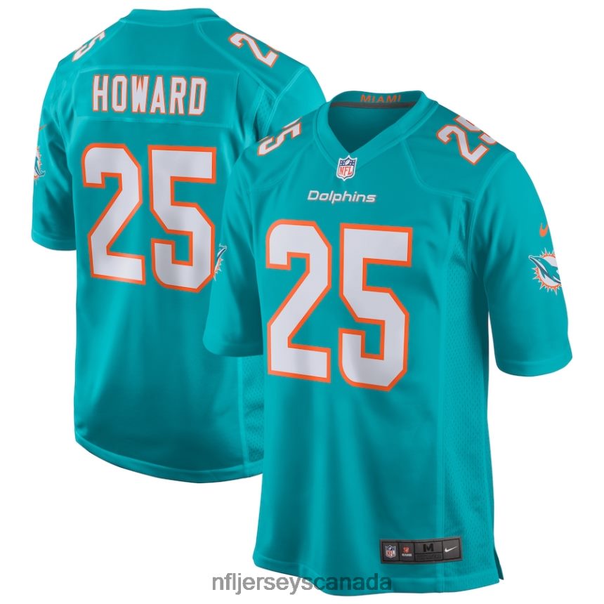 Men Miami Dolphins Xavien Howard Nike Aqua Game Jersey Clothing NFL TBXFR6992