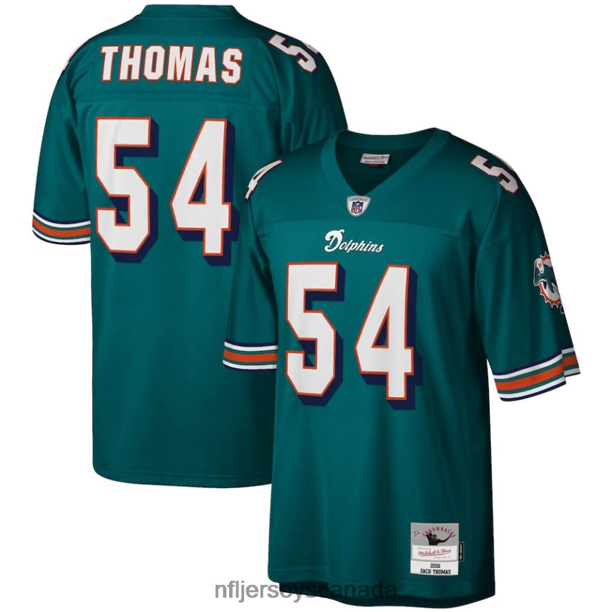 Men Miami Dolphins Zach Thomas Mitchell  Ness Aqua 2006 Legacy Replica Jersey Clothing NFL TBXFR61424