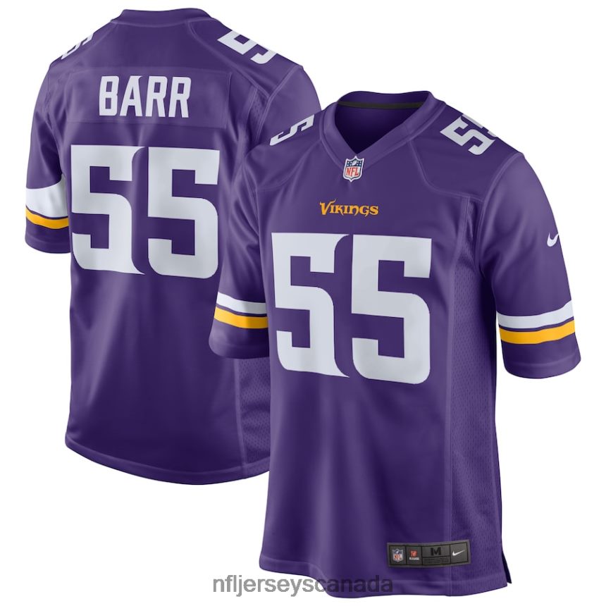 Men Minnesota Vikings Anthony Barr Nike Purple Game Jersey Clothing NFL TBXFR66192