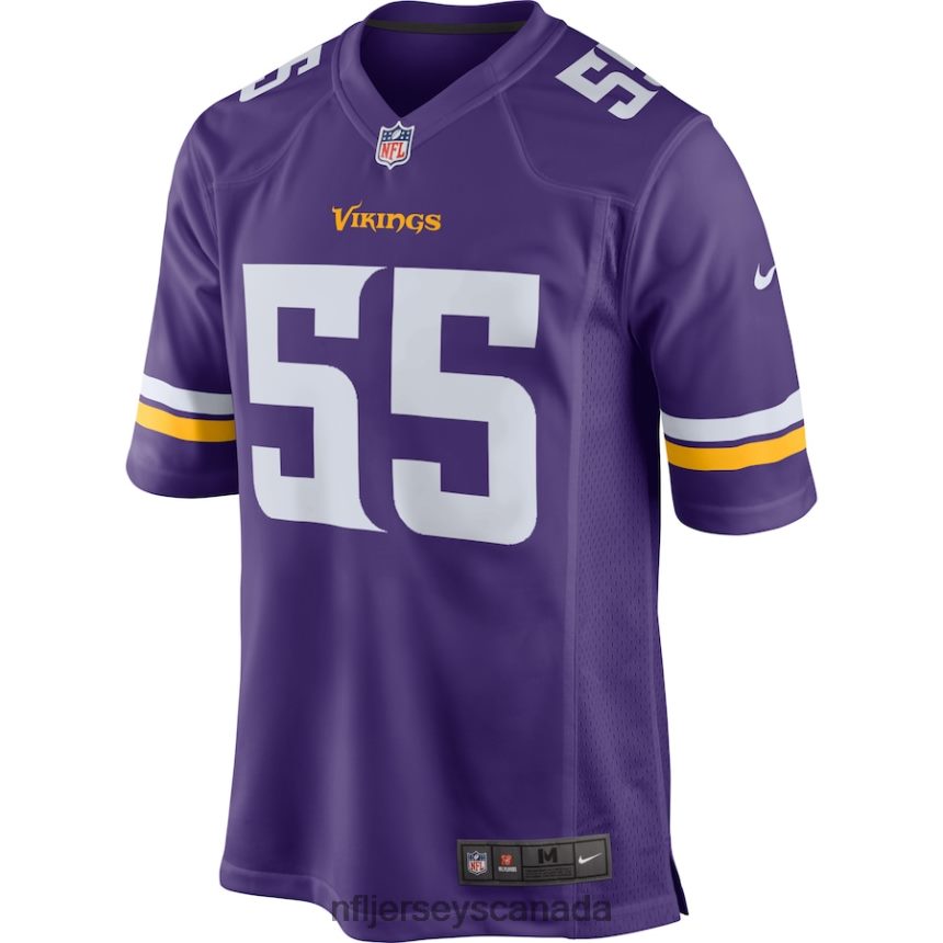 Men Minnesota Vikings Anthony Barr Nike Purple Game Jersey Clothing NFL TBXFR66192