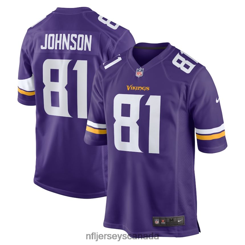 Men Minnesota Vikings Bisi Johnson Nike Purple Game Jersey Clothing NFL TBXFR64937