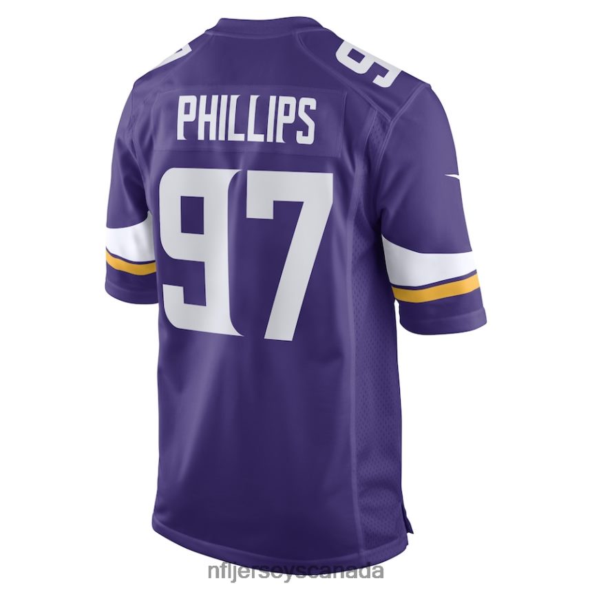 Men Minnesota Vikings Harrison Phillips Nike Purple Game Player Jersey Clothing NFL TBXFR61572
