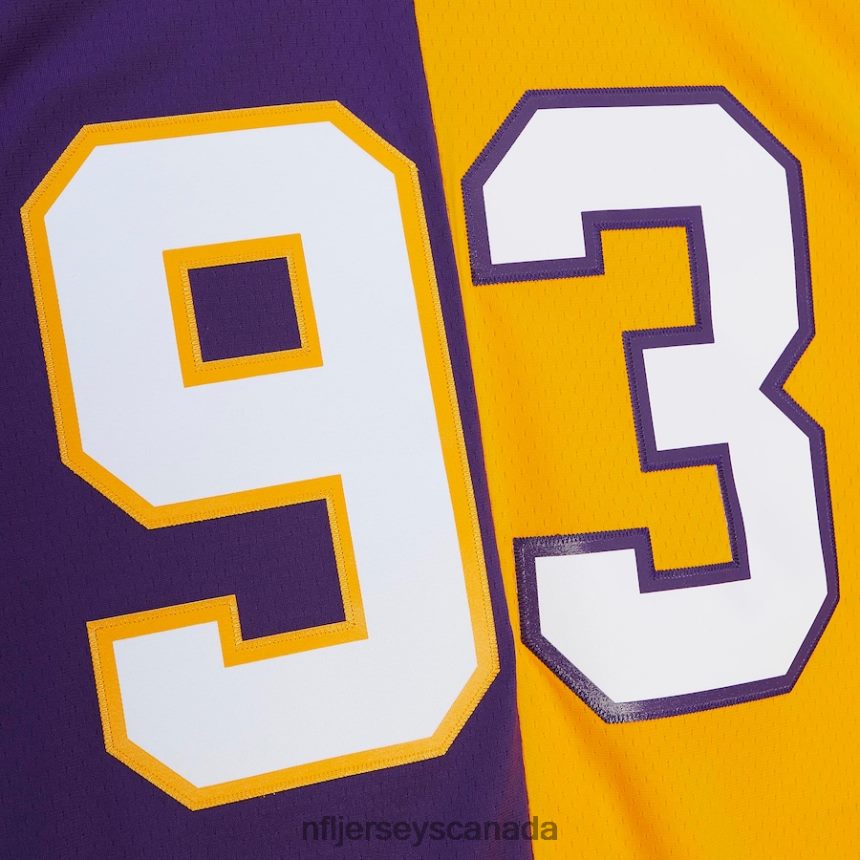 Men Minnesota Vikings John Randle Mitchell  Ness Purple/Gold 1998 Split Legacy Replica Jersey Clothing NFL TBXFR62013