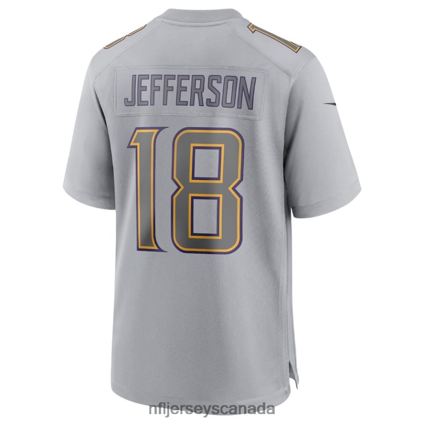 Men Minnesota Vikings Justin Jefferson Nike Gray Atmosphere Fashion Game Jersey Clothing NFL TBXFR6197