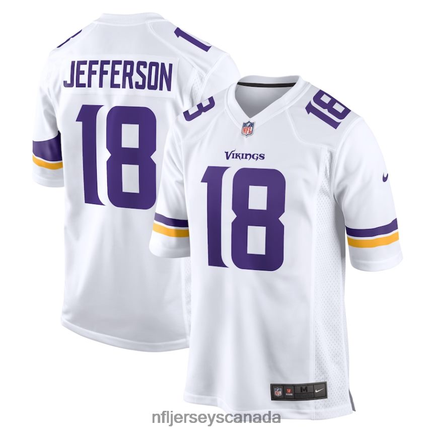 Men Minnesota Vikings Justin Jefferson Nike White Game Player Jersey Clothing NFL TBXFR6107