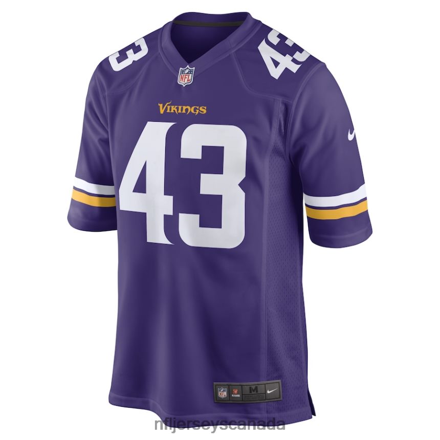 Men Minnesota Vikings Luiji Vilain Nike Purple Game Player Jersey Clothing NFL TBXFR65994