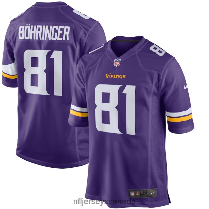 Men Minnesota Vikings Moritz Bohringer Nike Purple Team Color Game Jersey Clothing NFL TBXFR63683