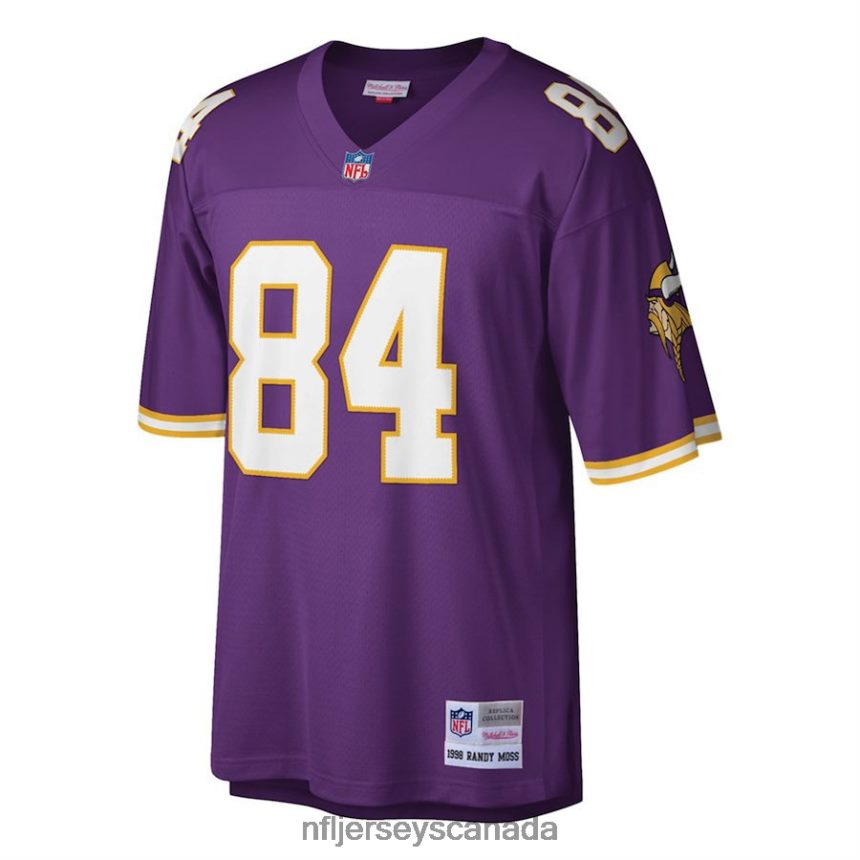 Men Minnesota Vikings Randy Moss Mitchell  Ness Purple Big  Tall 1998 Retired Player Replica Jersey Clothing NFL TBXFR61516