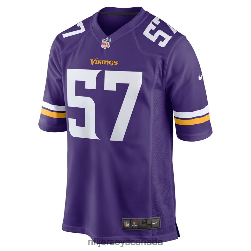Men Minnesota Vikings Ryan Connelly Nike Purple Game Jersey Clothing NFL TBXFR64942
