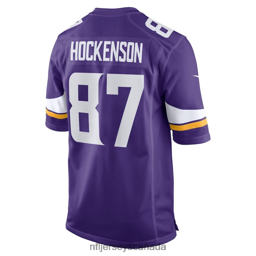 Men Minnesota Vikings TJ Hockenson Nike Purple Game Player Jersey Clothing NFL TBXFR6288